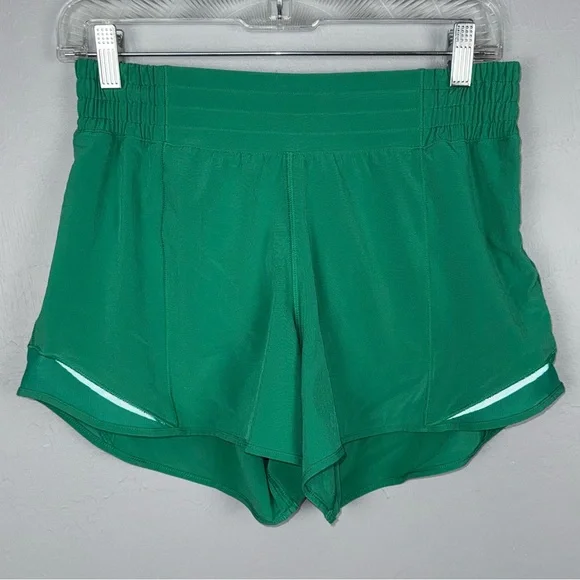 Lululemon Athletica Hotty Hot High-Rise Lined Short 4" Women’s 6 Green - Picture 1 of 7